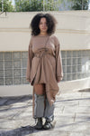 BASERANGE 24 Autumn and Winter SHAW PUNICA Long Sleeve Tunic Portugal BAS-DRSPL-CH-AU24-ZHUANHEI Brick (Black)